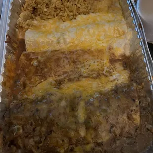 3 salty enchiladas. Too salty to eat.