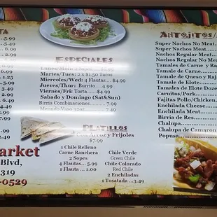 Food menu