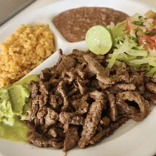 Carne Asada Plate Combo + tortillas and salsa