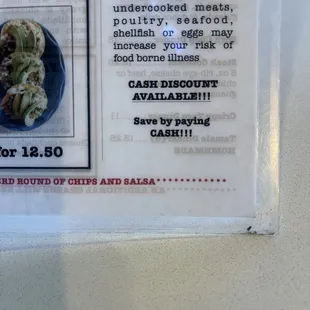 Garcia&apos;s offers a discount if you pay in cash!