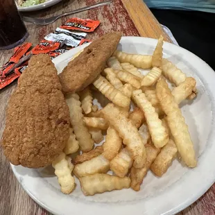 chicken tender and fries
