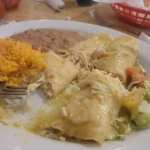 Green chicken enchiladas