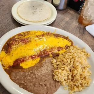 2 cheese Enchiladas plate