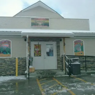 the front of the restaurant