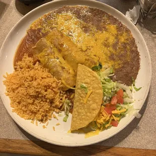 Enchilada and taco combo