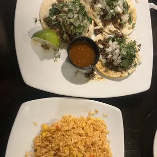 two plates of mexican food