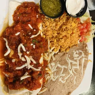 Burrito From The Grill with hot salsa