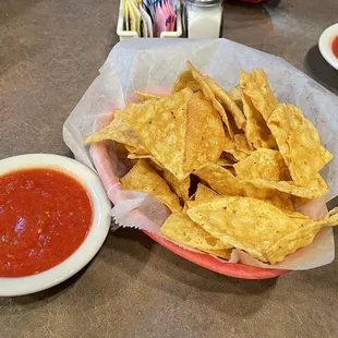 Complimentary chips and salsa