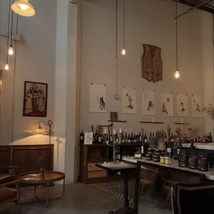 the interior of a cafe