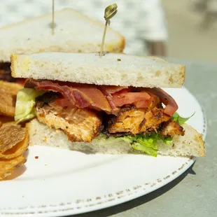 a sandwich and chips