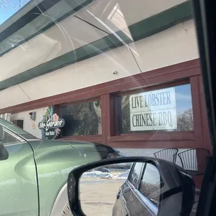reflection of car in side mirror