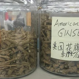 Dried ginseng.
