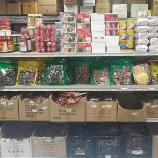 Dried mushrooms and ancient eggs.