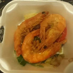 Crunchy head and shell on shrimp. Go for it! Trust.