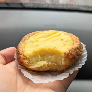 Inside the egg tart - not too sweet and crust was a bit salty