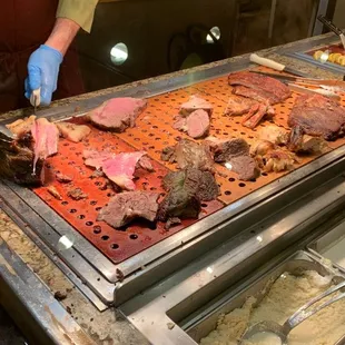 Carving area for meats