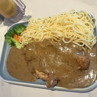 A. Chicken Steak with Black Pepper Sauce Special Combo