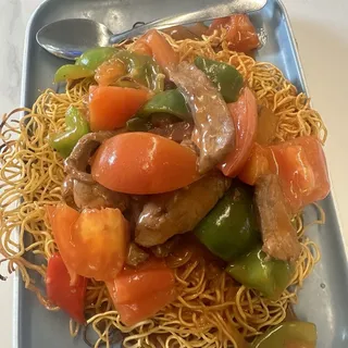 Tomato Beef Pan-Fried Noodle