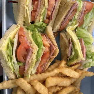 Club Sandwich and Fries