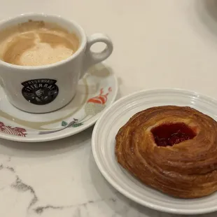 Latte and pastry