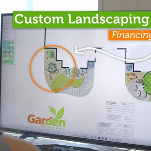 landscaping design on a computer screen