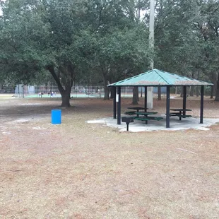 Gazebo and tennis courts