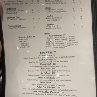 menu