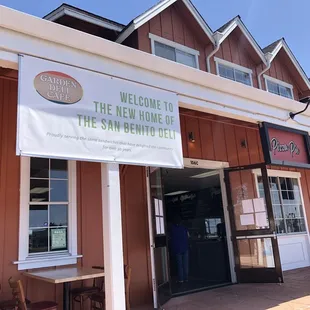 the front of the building