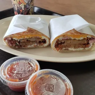 06.15.22 Ham burrito with egg whites and a small coffee