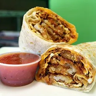 #2 Bacon Sausage Combo Breakfast Burrito