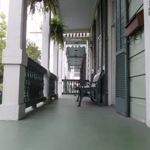 People watch from our front porch.