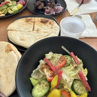 Salad / lamb Shank / Hummus &amp; Pita / Beef Kabob / Rice