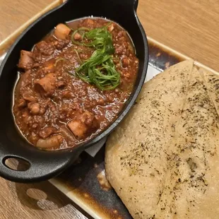 Braised octopus with focaccia $22