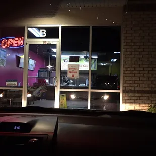 Building front and dining area