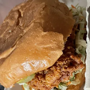 Nashville hot chicken... best burger I've tried here!