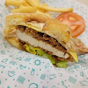 a sandwich and french fries