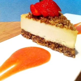 Slice of Raw NY Style Cheezecake