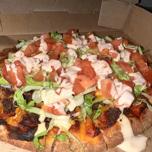 Cheeseburger flatbread!