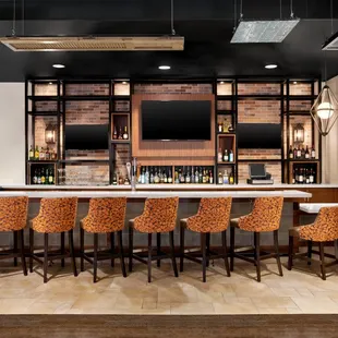 bar seating and bar area