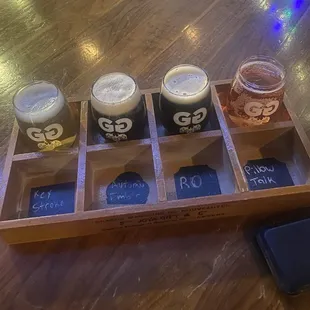 beer &amp; honey wine flight