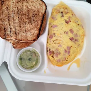3 egg ham and cheese omelette