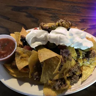 Grand slam nachos with beef