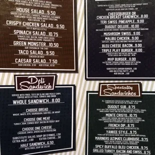 a menu for a restaurant