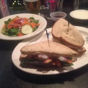 Deli Sandwich with a side salad.