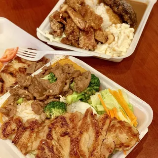 BBQ Chicken and Beef and Shortribs Combo Plate