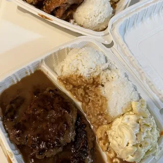 Hamburger Steak Plate Lunch