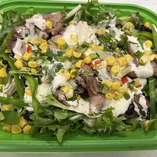 Baja Steak Bowl (1/2 Rice and 1/2 Mixed Greens)