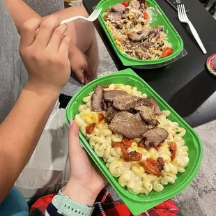 Four Cheese Steak Mac and Tex Mex Rice Bowl