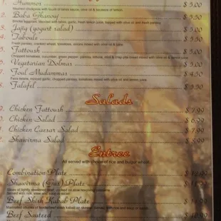 Menu part I