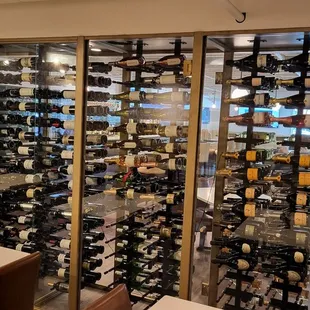 Wine wall.  Great selection